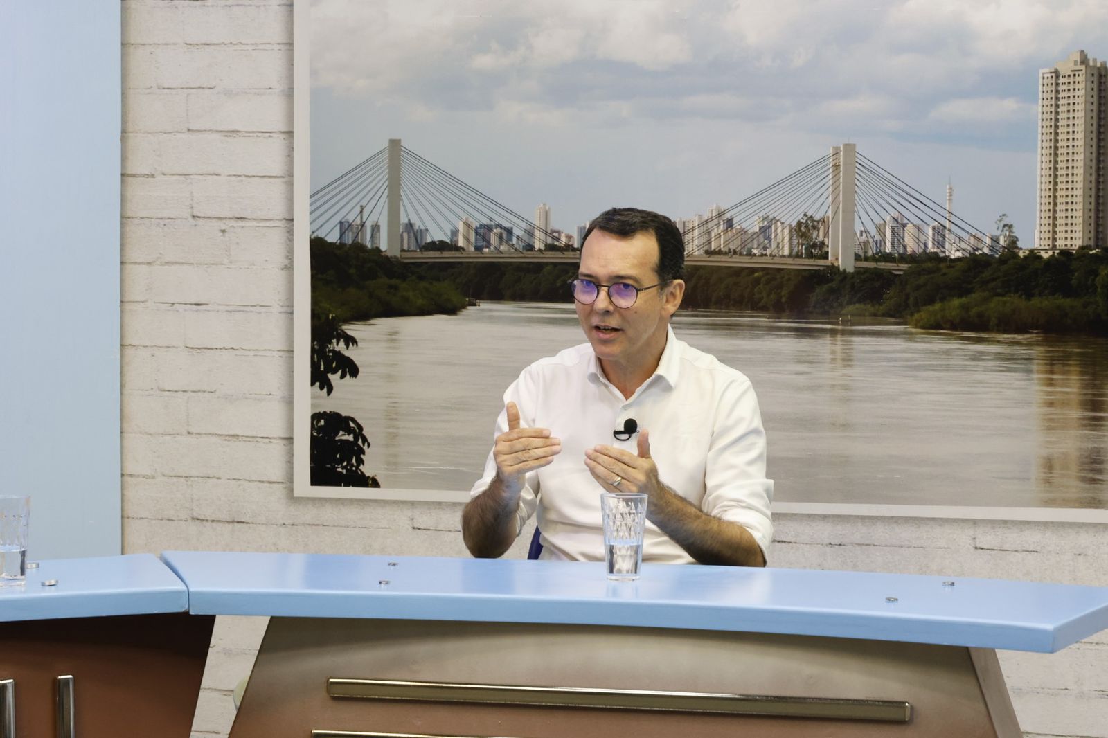 Ludio Cabral na TV Pantanal - foto Flávio André Foto: Flávio André